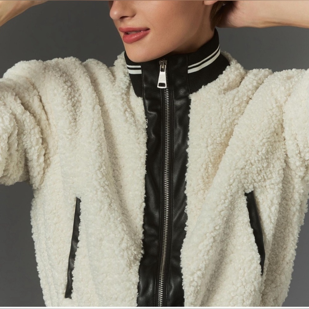 NWT Anthropologie Sherpa Bomber jacket